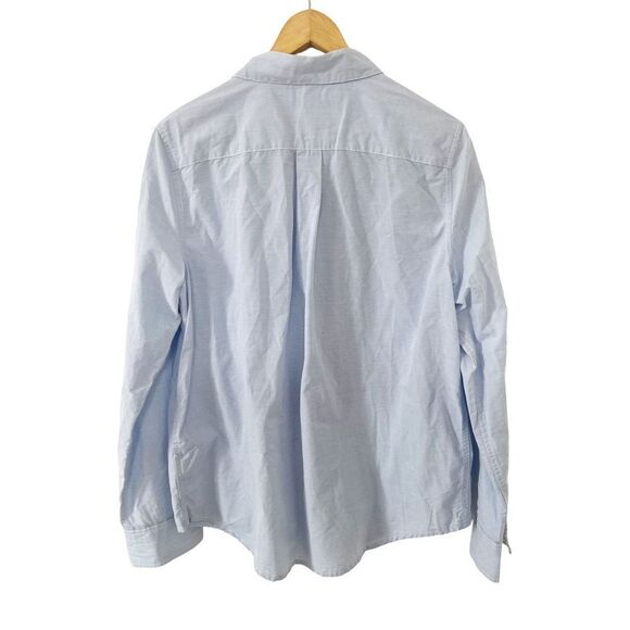 Tommy Hilfiger Blue White Barre Stripe 100% Cotton Long Sleeve Button Down Shirt - Picture 2 of 9